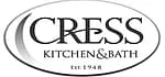 Cress Kitchen and Bath's logo in a black circle with black text.