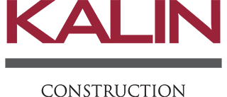 Kalin Construction's logo in red and gray text with a horizontal gray line.