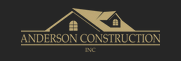 Anderson Construction's logo in gold text on a black background. The logo includes imagery of a gold rooftop.