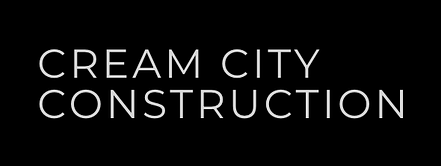 A black box with white text reading "Cream City Construction."