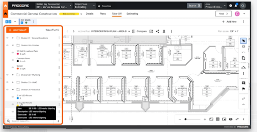 A screenshot of the Procore