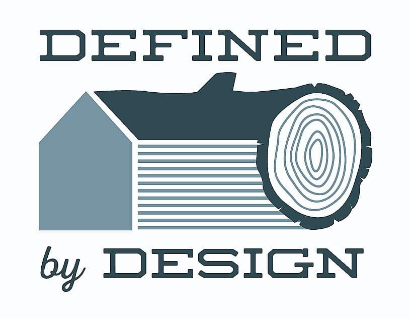 Defined by Design's logo with imagery of a blue home and tree rings.