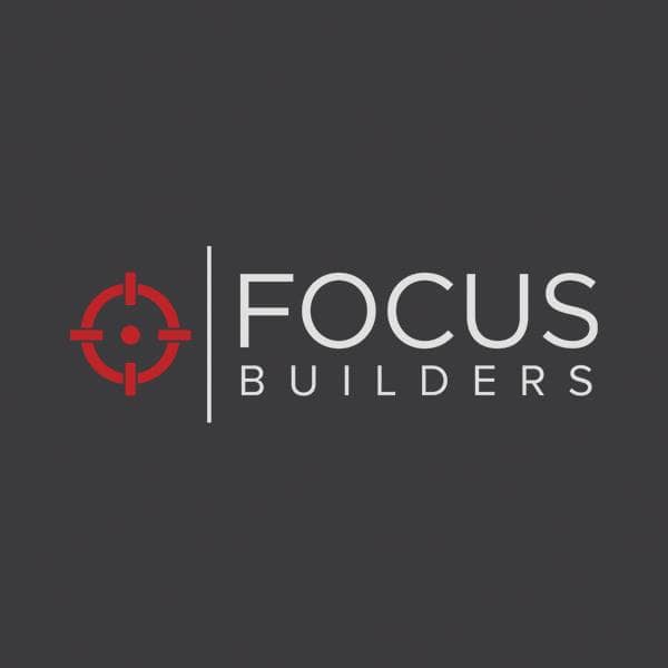 Focus Builders' red and white logo on a dark gray background.