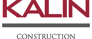 Kalin Construction's logo in red and gray text with a horizontal gray line.